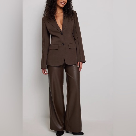 NA-KD Brown Tailored Cut Out Blazer - Picture 8 of 10